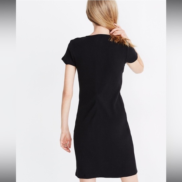 Madewell Button Front Ribbed Mini Dress - Picture 3 of 9